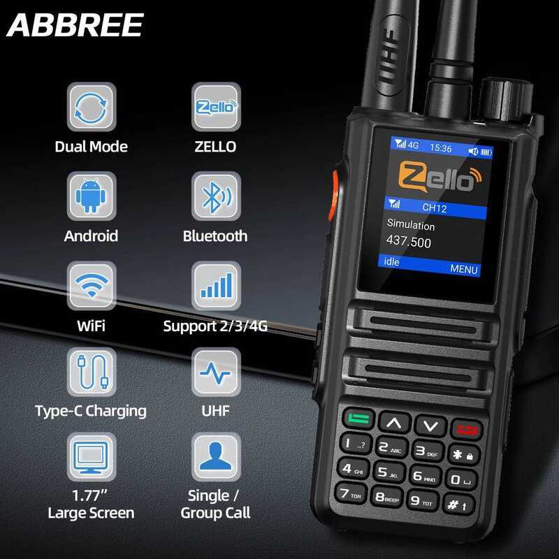 ▥  Gp-889 Dual Mode เครือข่าย POC Walkie Talkie ZELLO Global UHF Bluetooth WIFI 2G 4G ซิม