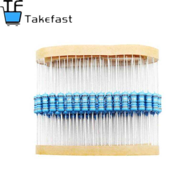 ชิ้น 20 ตัวต้านทานฟิล์มโลหะ 1W 1% 0.1R-2.2M 10R 22R 47R 100R 330R 1K 4.7K 10K 22K 47K 100K 330K 470K