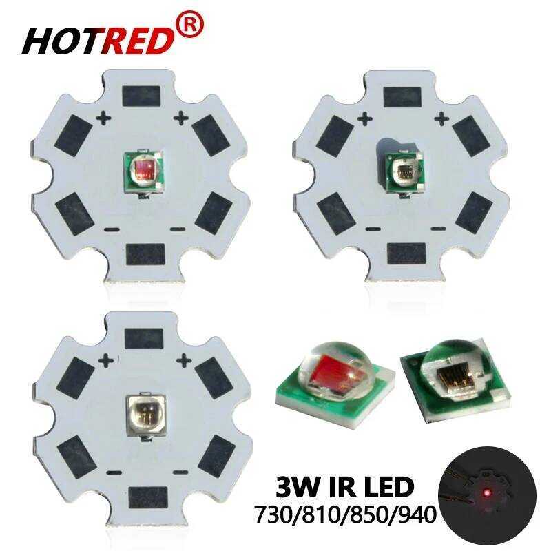 IR ชิปกำลังสูง 730Nm 850Nm 940nm 3W 3535 ลูกปัด LED ตัวส่งแสง หลอดอินฟราเรด ไฟฉายเลเซอร์กลางคืน