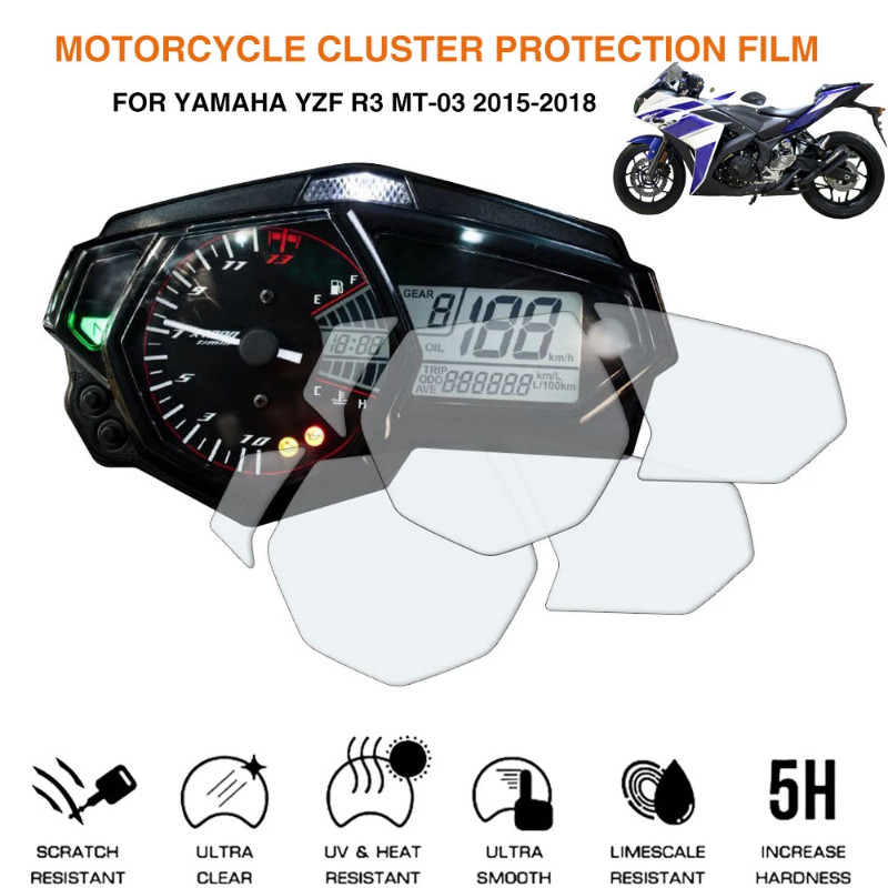 For YAMAHA YZF-R3 MT03 MT-03 YZFR3 2015 2016 2017 2018 Motorcycle Cluster Scratch Protection Film S