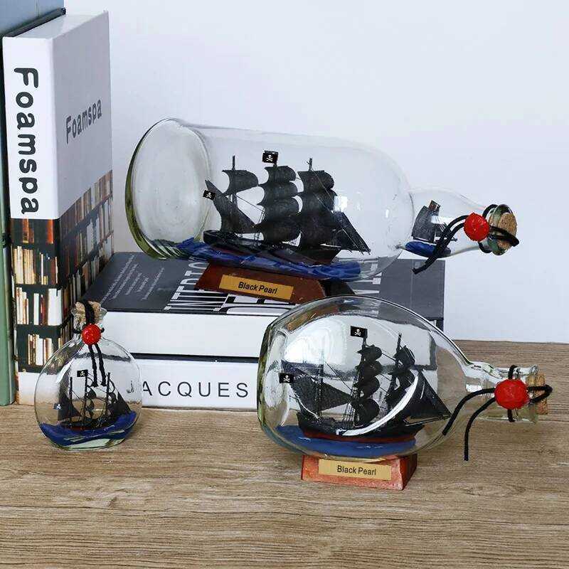 C Black Pearl Pirates Of The Caribbean Ship In The Glass Bottle Drifting Ing Bottle Creative Crafts