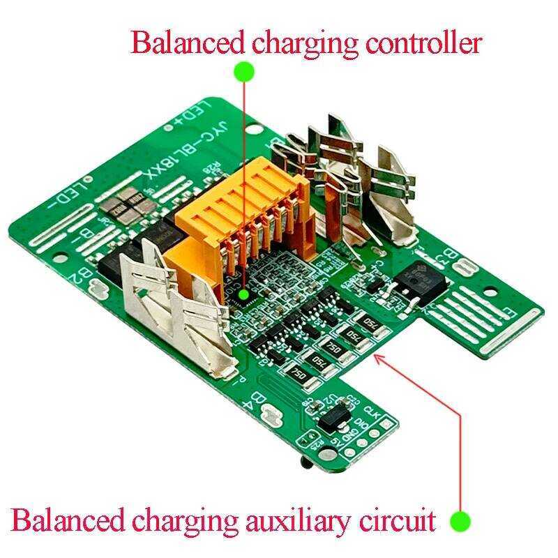 Li-ion สำหรับเคสแบตเตอรี่ Makita 18V BL1830 BMS PCBA แผงวงจรป้องกันการชาร์จสมดุล แสดงผลพลังงานไฟฟ้า