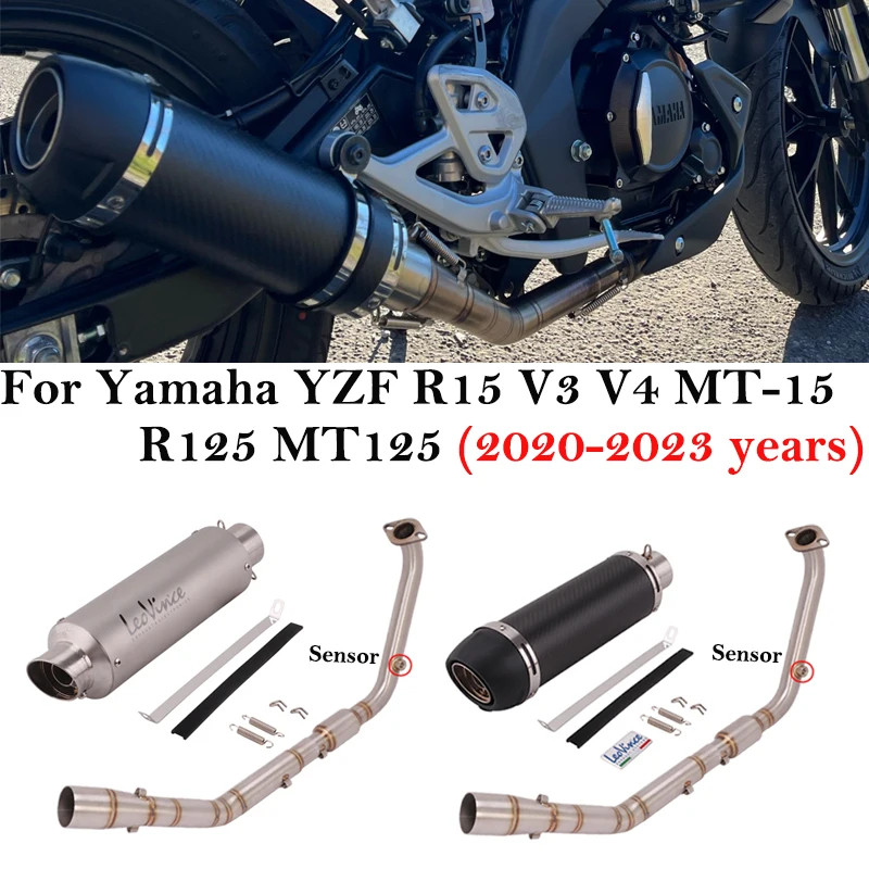 Full Systems For Yamaha YZF R15 V3 V4 R125 MT125 2020 - 2023 Motorcycle Exhaust Escape Modified Fro