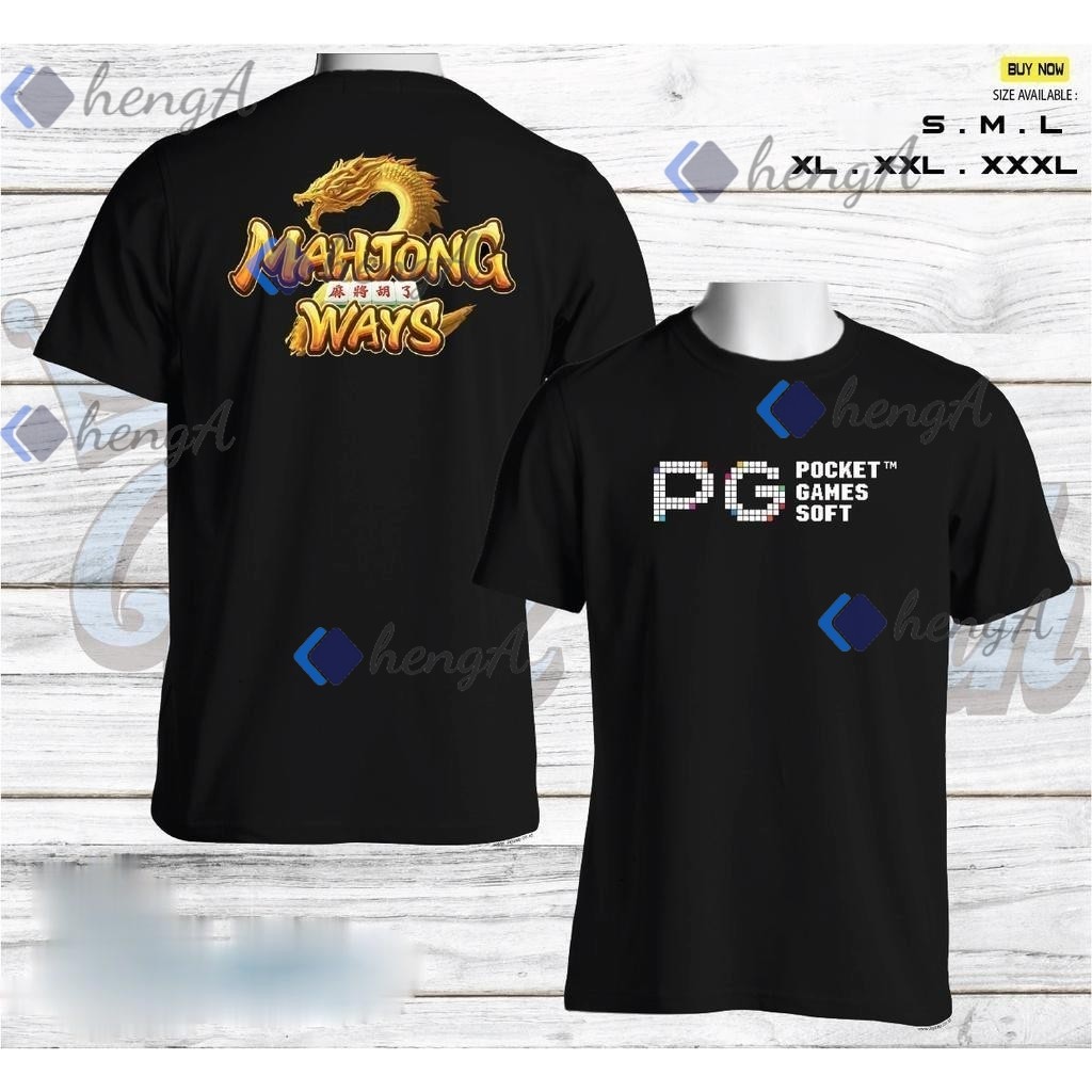 (QIAN YUN 02)เสื้อยืดคุณภาพดีลายพิมพ์ใหม่ เสื้อยืดลายเกม PG Mahjong แบบใส่กระเป๋า เสื้อยืดฤดูร้อนคุณ