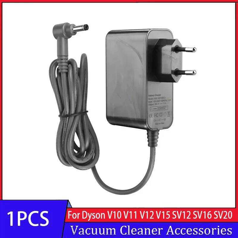 EU อะแดปเตอร์ปลั๊ก 30.45V เหมาะสำหรับ Dyson V10 V11 V12 V15 SV12 SV16 SV20 เครื่องดูดฝุ่น แบตเตอรี่