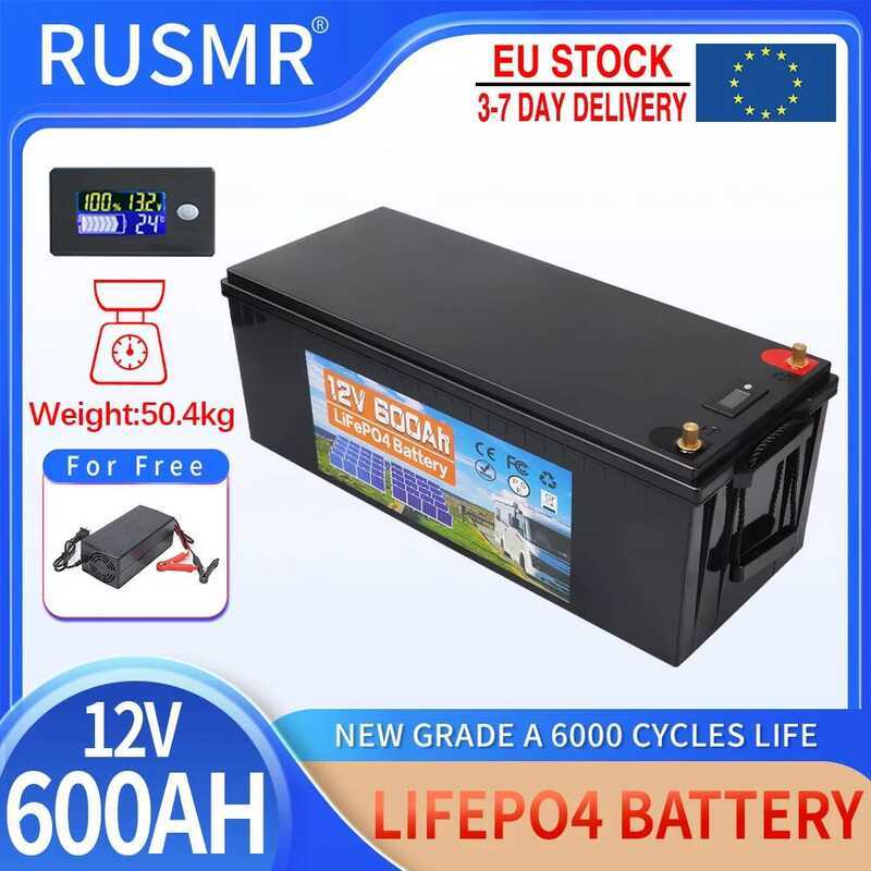 LiFePO4 แบตเตอรี่ ใหม่ 12V 600Ah 350Ah 300Ah 200Ah 100Ah พร้อม BMS ในตัว เซลล์ลิเธียมไอรอนฟอสเฟต 600