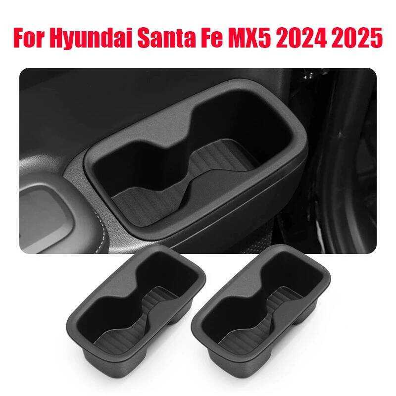 สําหรับ Hyundai Santa Fe MX5 2024 2025 วัสดุซิลิโคนสําหรับกล่องเก็บของที่วางแก้วระบายน้ําด้านหลังรถย