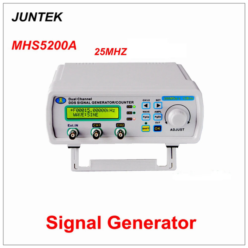 Signal Generator MHS5200A 25MHZ Digital Control Dual Channel DDS Function Signal Generator Frequenc
