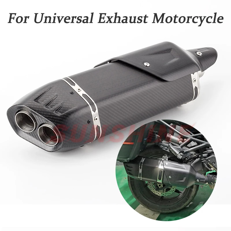 Exhaust Motorcycle Escape Moto Muffler DB Killer Pitbike Full Carbon Fiber Motorcross Pipe Modified