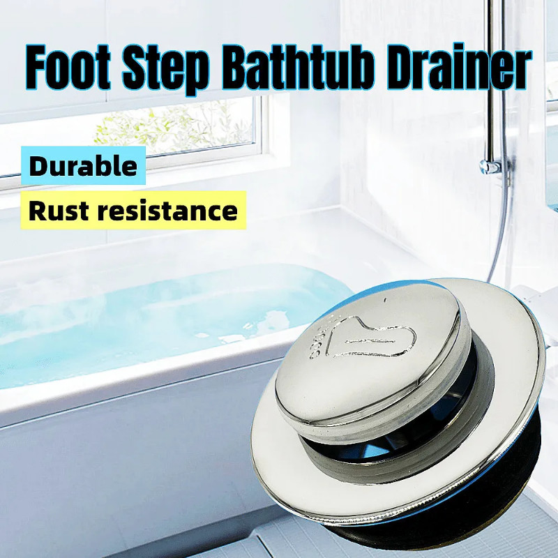 All Copper Rotary Bouncing Bathtub Drainer Mop Sink Drainer Bathtub Sink Pipe Fittings Foot Step Ba