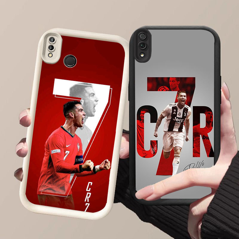 HK-24 ฟุตบอล star Ronaldo ปลอกกันกระแทกสําหรับซิลิโคนสีดําและสีขาว VIVO Y91i Y66 V9 Y91C Y81 Y81S Y9