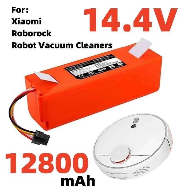 14.4V แบตเตอรี่ทดแทน 12800mAh สำหรับเครื่องดูดฝุ่นหุ่นยนต์ Xiaomi Roborock S55 S60 S65 S50 S51 S5 MA