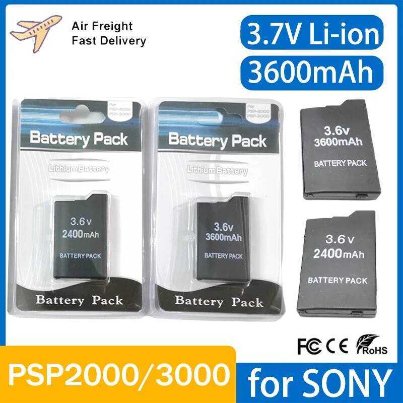 3600mAh แบตเตอรี่สำรอง สำหรับเครื่องเล่นเกมพกพา PSP2000 2400mAh สำหรับ SONY PS Lite PSP-2000 PSP-300