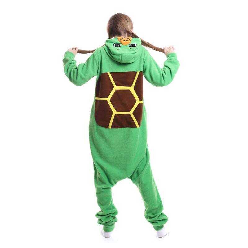 C Turtle Cartoon Cosplay One-Piece Pajamas Animals Halloween Girls Kigurumi Anime Hooded Pajamas Pa