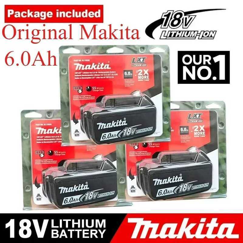 100% แบตเตอรี่ลิเธียมแท้ 6Ah สำหรับ Makita 18V BL1860B BL1840 BL1830B BL1850B BL1850 BL1860 BL1815 1