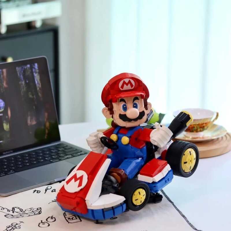 เข้ากันได้กับ Lego 72037 Super Mario Mario Kart Building Blocks ประกอบของเล่นโมเดลมาริโอ