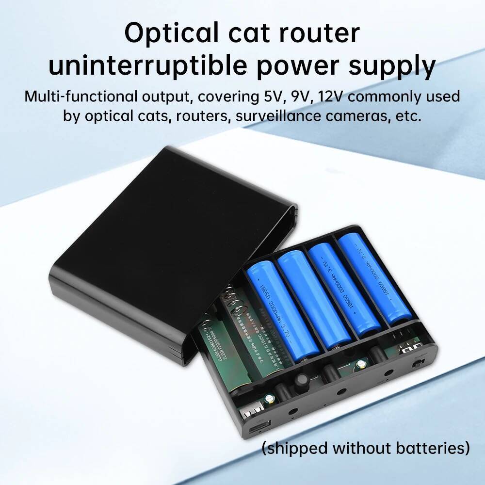 DC UPS 6 เซลล์ 18650 แบตเตอรี่ลิเธียม Solderless Power Box Optical Modem Router กล่องแหล่งจ่ายไฟอย่า