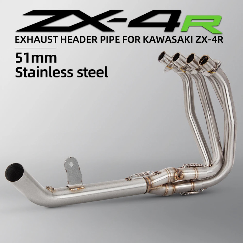 For Kawasaki ZX4RR ZX4R ZX25R ZX25RR Full Motorcycle Exhaust System Escape Slip On 51MM Front Tube