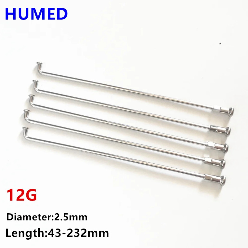 36Pcs/lot Stainless Steel Electric motorcycle Spokes 12G diameter2.5mm length 40-305mm  E-Bicycle S