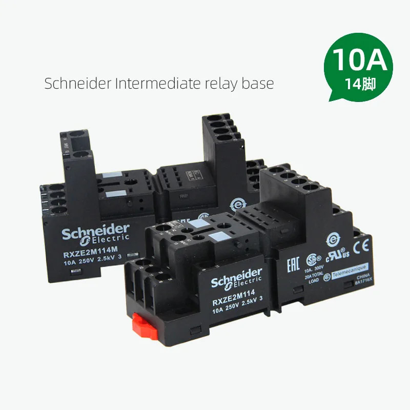 Schneider intermediate relay base RXZE2M114 RXZE2M114M hybrid socket 14 pin 4 open 4 closed