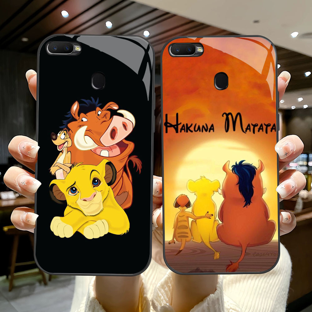 YS-67 Lion King HD Glass Casing สําหรับ OPPO A7 A12 A12S A11K A5S F9 F7 F5 Realme 2 Pro
