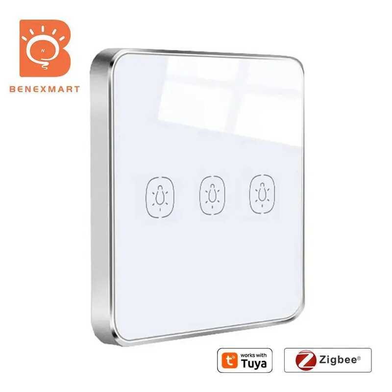 Benexmart ปุ่มสัมผัสผนัง Zigbee Wirels Scene Switch 1 2 3 ช่อง เปิด-ปิด ทำงานร่วมกับ Tuya Smart Life