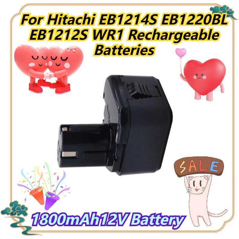 1800mAh12V แบตเตอรี่ สำหรับ Hitachi EB1214S EB1220BL EB1212S WR1 แบตเตอรี่แบบชาร์จได้