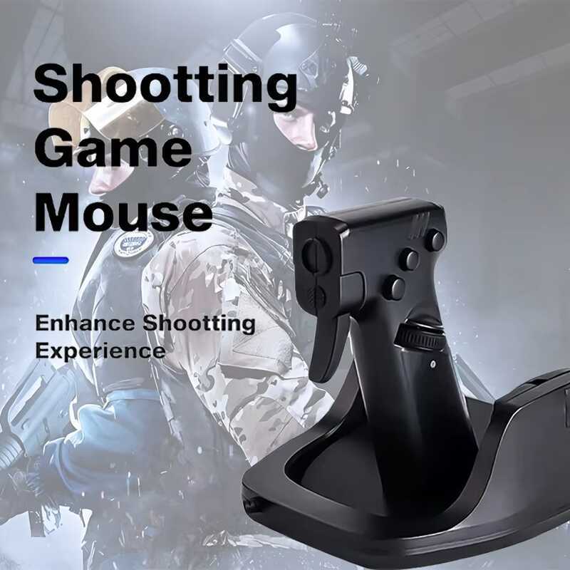 Ergonomic Wired เมาส์แนวตั้ง FPS Game Pistol Handle Grip สําหรับการเล่นเกมคอมพิวเตอร์