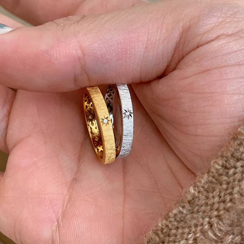 Same Style Mercury Brushed Ring Fashion High-value Design Light Luxury Unique Niche Jewelry Women