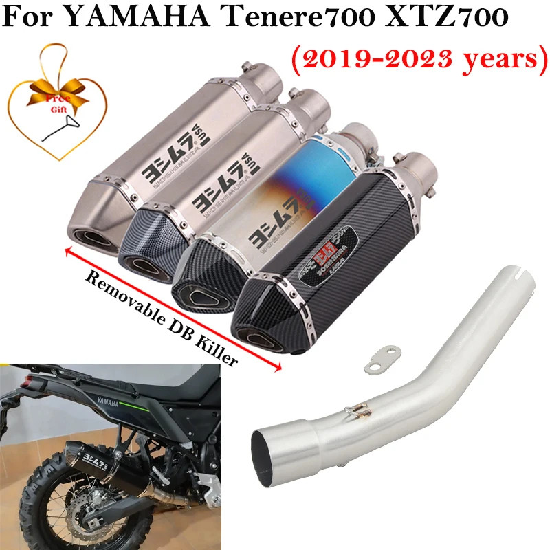 For YAMAHA Tenere700 Tenere 700 XTZ700 XTZ-700 2019 - 2023 Motorcycle Exhaust Escape Modify Middle