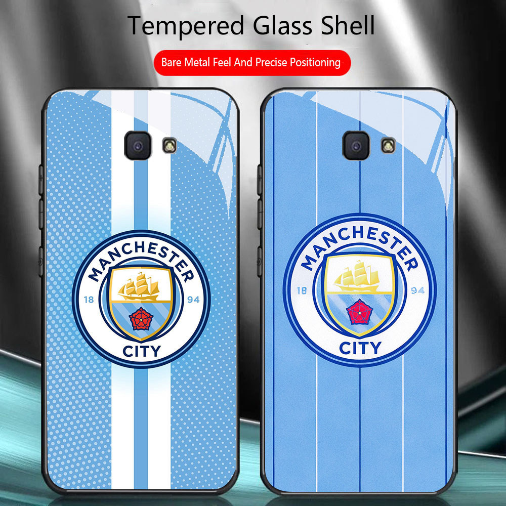 TS-8 Manchester City HD Glass Casing สําหรับ Samsung Note 9 S24 S25 FE Ultra J7 Prime J6 J4 Core Pro