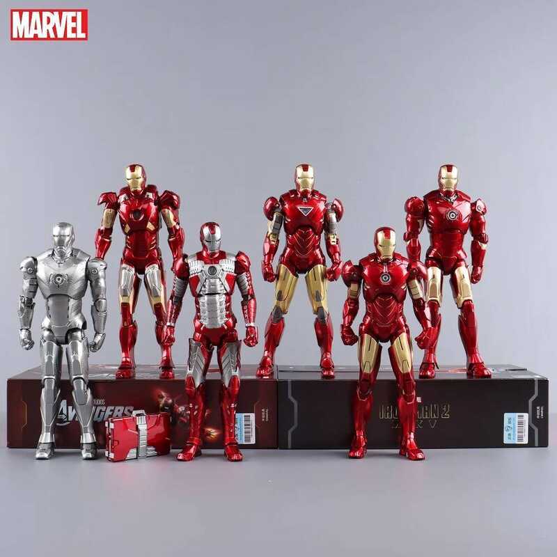 ▥ ZD ของเล่น Iron Man Series Joint Movable Mk1 Mk2 Mk3 Mk4 Mk5 Mk6 Mk7 Mk42 Mk43 Mk50 ภาพยนตร์