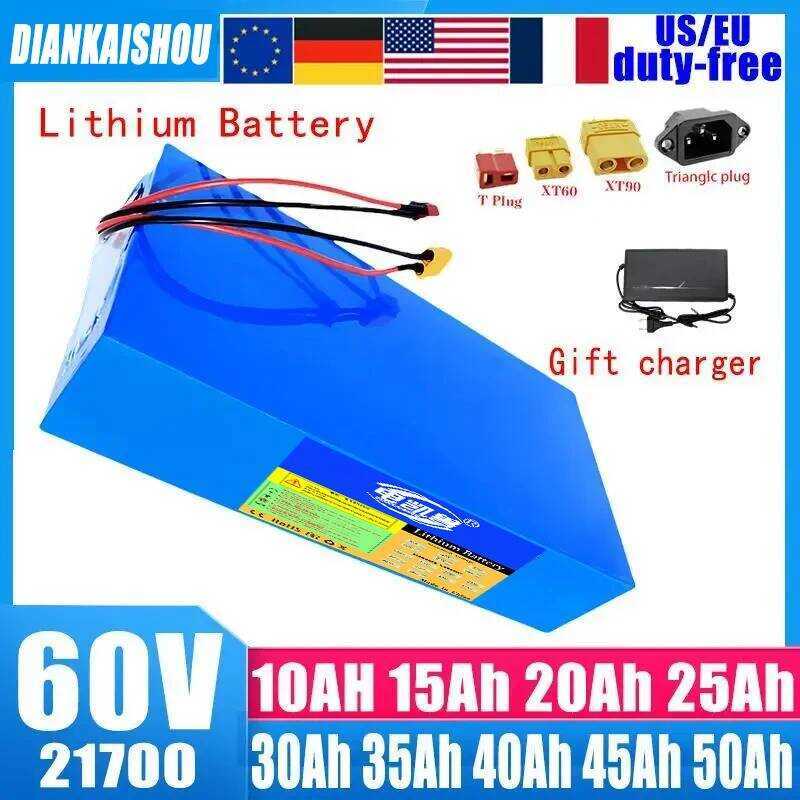 21700 แบตเตอรี่ลิเธียม ขนาด 60V 50Ah 45Ah 15Ah 20Ah 25Ah 30Ah 35Ah 40Ah กำลังสูง 3000W สำหรับมอเตอร์