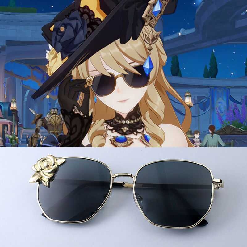 Yuanshen Navia Cosplay Sunglasses - แว่นตากันแดดสำหรับคอสเพลย์ จากเกม พร้อมดีไซน์โรส