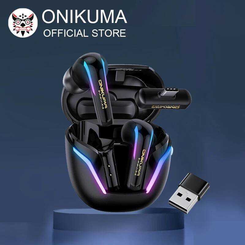 ONIKUMA T27 Dl-mode Wireless Ear Buds Touch Control 2.4Ghz Low Latency Stereo Gaming Headset พร้อมกา