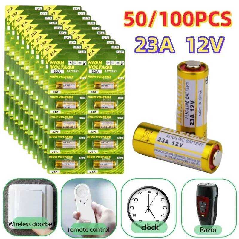 ชิ้น 50/100 แบตเตอรี่อัลคาไลน์ 12V A23 23A 23GA A23S E23A EL12 MN21 MS21 V23GA GP23A LRV08 สำหรับรีโ