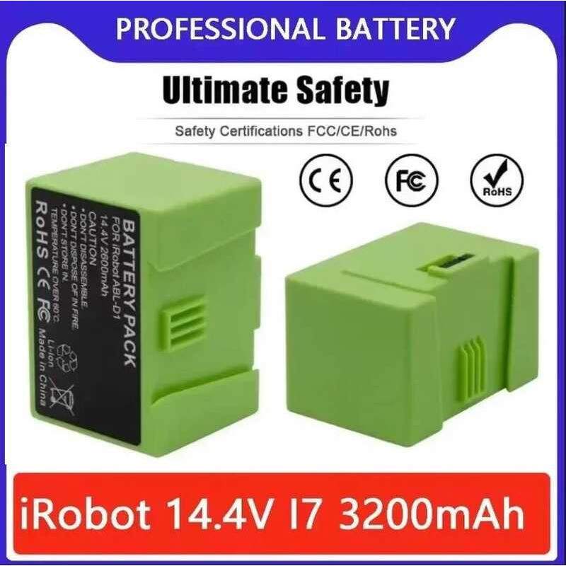 14.4V แบตเตอรี่ทดแทน 2600mAh/3200mAh สำหรับ iRobot Roomba e และ i Series i7+ e5 7150 7550 i3 3150 i3