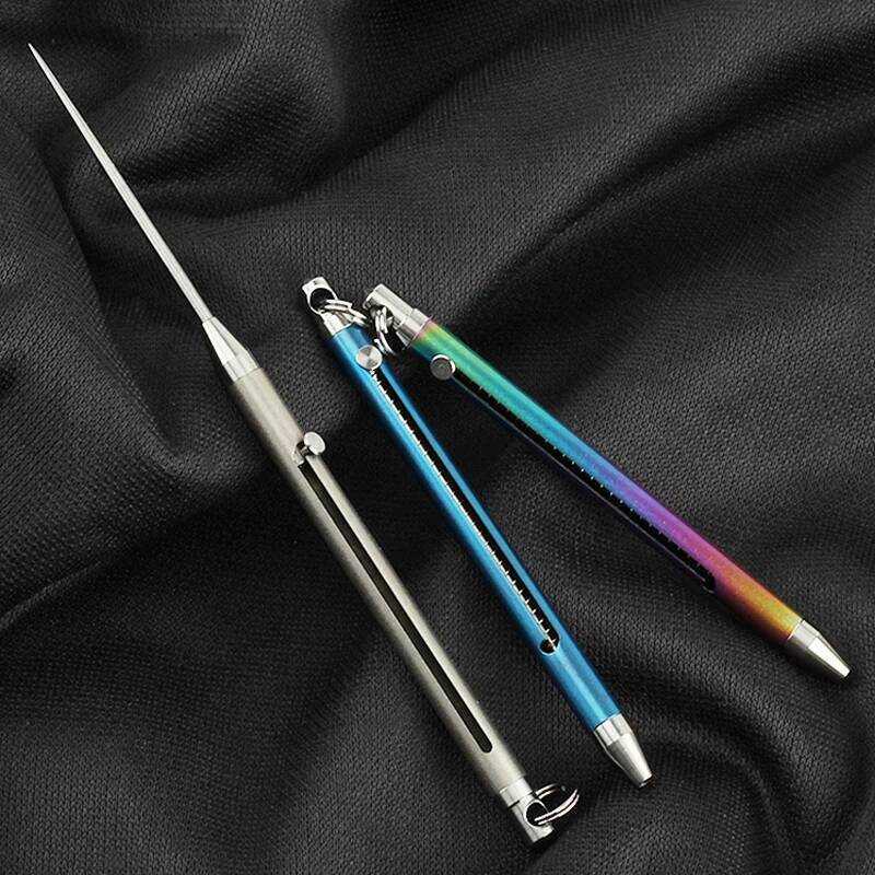 C Spring Titanium Alloy Toothpick Holder EDC Titanium Toothpick Portable Multifunction Fruit Fork O