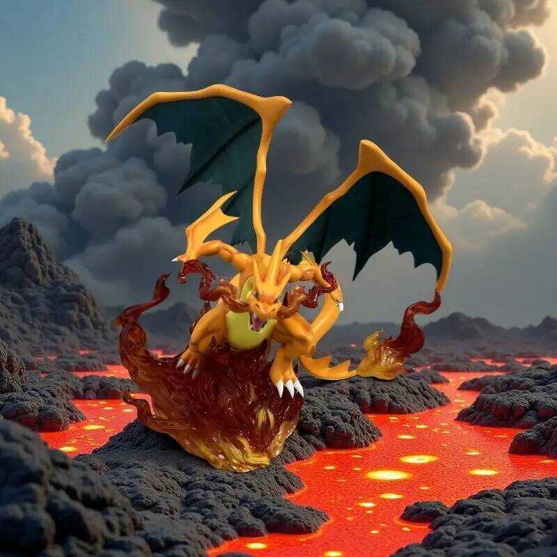 C Zxz 20Cm Figure Charizard​​ Anime Figure With Light Model Gk Statue Collection Gk Deop Decoration