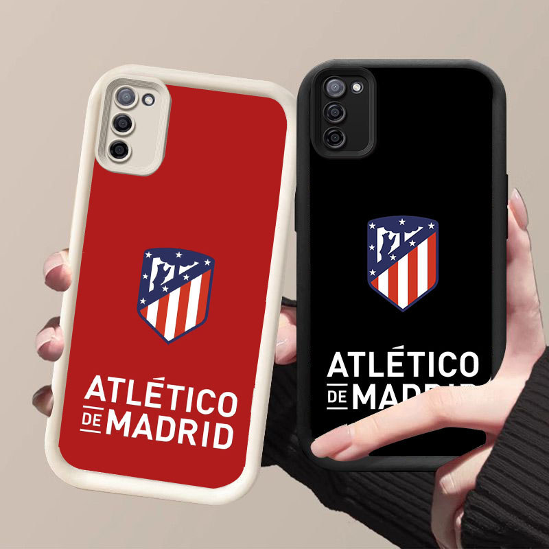 HK-6 Atletico Madrid ปลอกกันกระแทกสําหรับซิลิโคนสีดําและสีขาว Samsung A51 FE A71 M30S M21 S20 2020