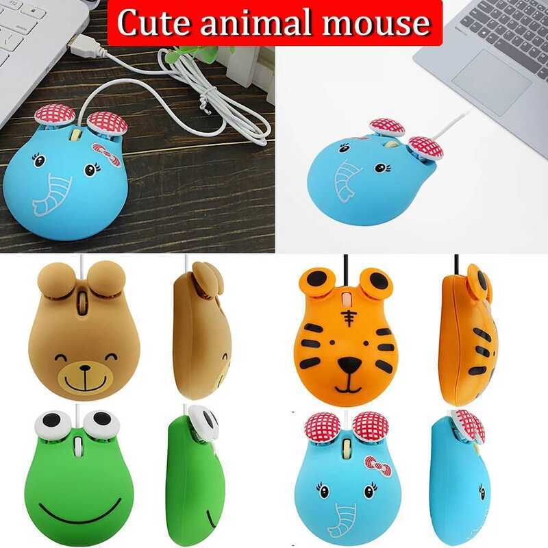 3D ออกแบบสัตว์การ์ตูนน่ารักเสือ เมาส์เด็กขนาดเล็ก 1200 DPI USB ออปติคอลสำหรับแล็ปท็อปพีซี