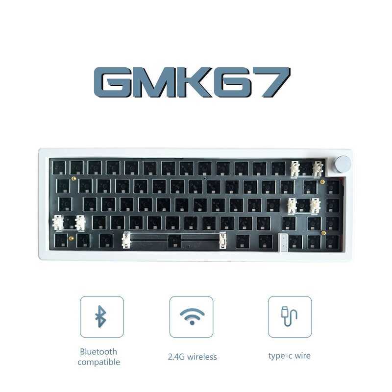 Zoya GMK67 DIY แบบกําหนดเองสามโหมดพร้อมชุดคีย์บอร์ดเชิงกลลูกบิดรองรับปลั๊กร้อน RGB Backlight