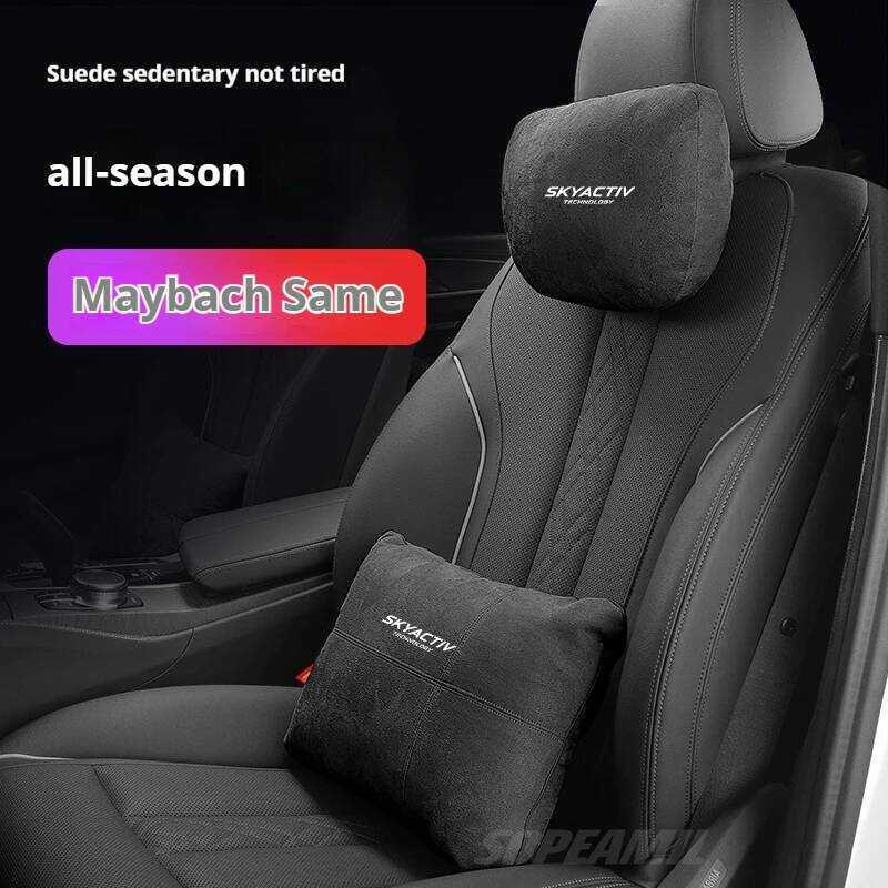 ▥ สําหรับ MAZDA 3 6 SKYACTIV Axela Atenza Mx5 RF Cx30 Cx3 Cx5 Cx8 Suede รถ Headrest คอสนับสนุนท