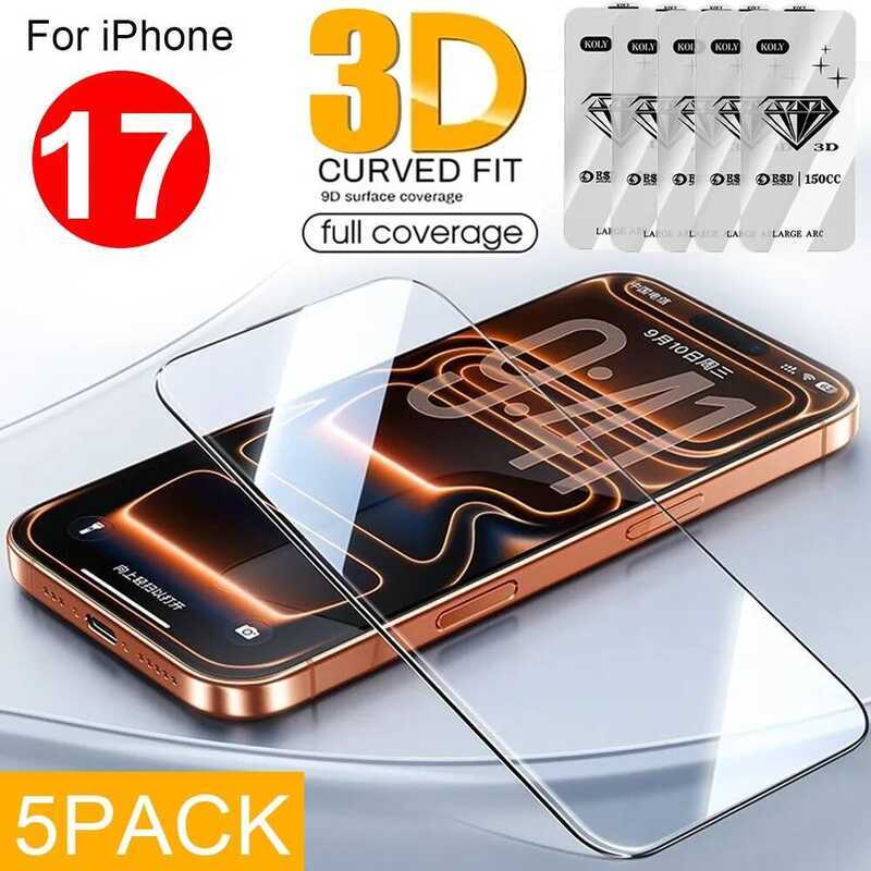 C 17 3D Full Cover Tempered Glass Film For Iphone 17 Pro Max/17 Pro/17 Air HD 8K Premium Screen Pro