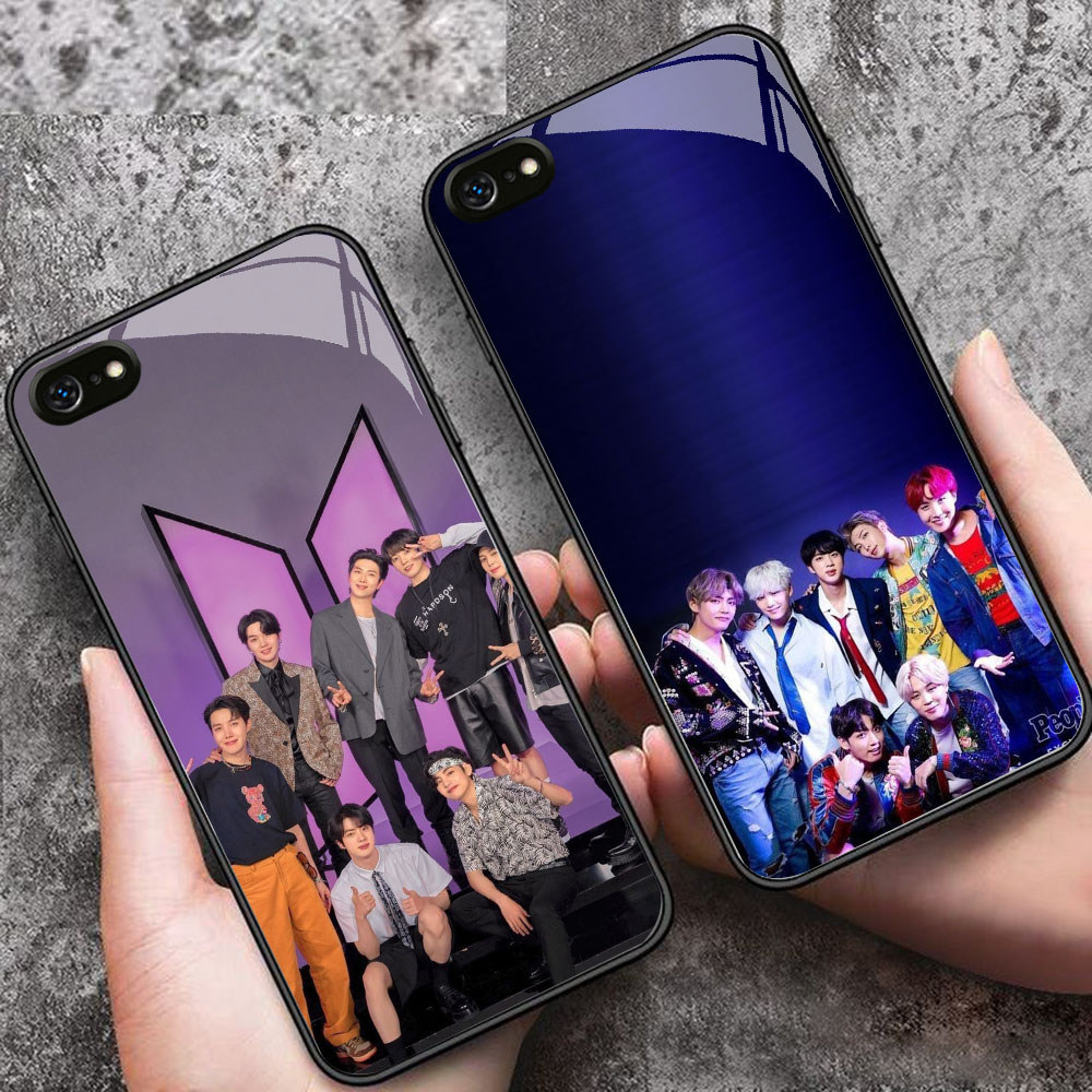 YS-29 BTS ARMY HD Glass Casing สําหรับ iPhone 6 6S 7 8 Plus SE X XS XR Max