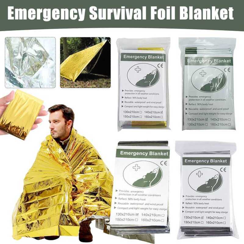 C Thermal Survival Foil Blanket Camping Waterproof Windproof Blanket Emergency Survival Blankets Di