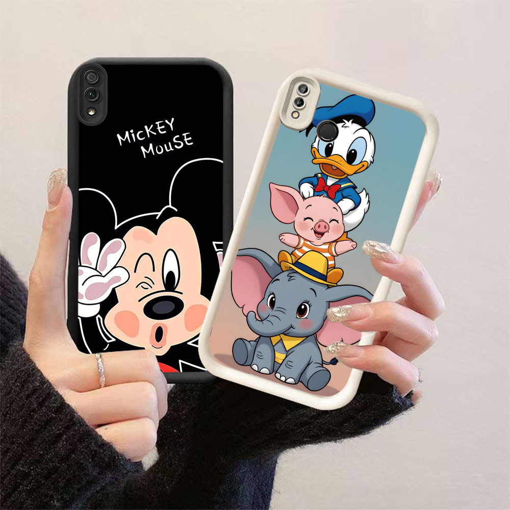 HK-15 Disney ปลอกกันกระแทกสําหรับซิลิโคนสีดําและสีขาว VIVO Y91i Y66 V9 Y91C Y81 Y81S Y91 Y95 Y93