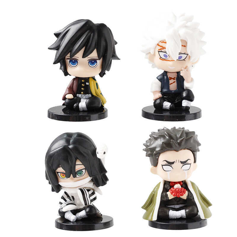 รุ่น Q นั่ง Demon Slayer ตุ๊กตา Tanjirou Nezuko Kamado Demon Slayer Gashapon