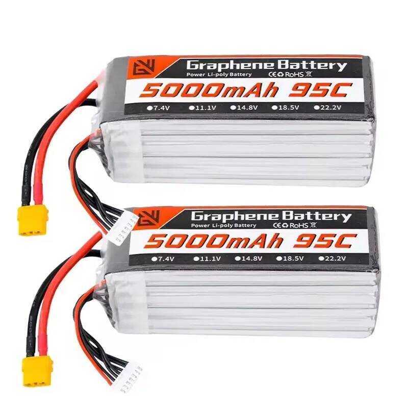 6S แบตเตอรี่ลิโพ 5000mAh XT60 XT90 EC5 95C 22.2V สำหรับควอดคอปเตอร์ เครื่องบิน รถยนต์ รถบรรทุก 500 6