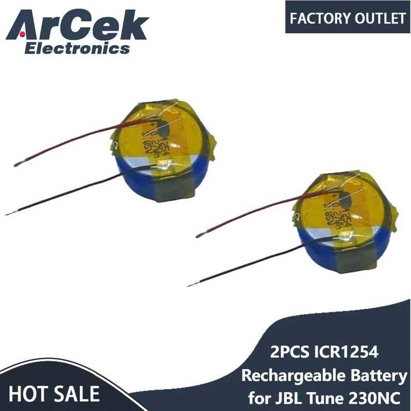 ICR1254 แบตเตอรี่ชาร์จใหม่ ขนาด 3.85V 70mAh 2 ชิ้น CP1254 สำหรับหูฟังไร้สาย Tune 230NC 230 NC T230NC